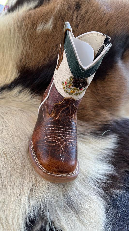 Toddler Cowboy Boot with Mexican Flag